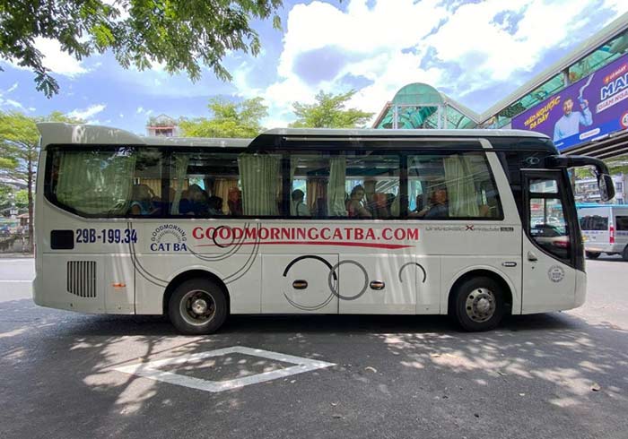 Tourist bus from Hanoi to Cat Ba Island